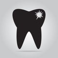 Tooth caries, tooth decay icon