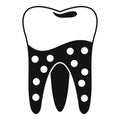 Tooth caries icon, simple style