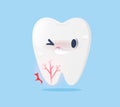 Tooth Cartoon Showing Root Pain and Sensitivity Symptom Royalty Free Stock Photo