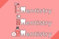 Healthy teeth and friend combined as dentistry word Royalty Free Stock Photo