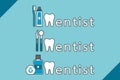 Healthy teeth and friend combined as dentist word Royalty Free Stock Photo