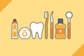 Family of healthy teeth and friend, dental care concept Royalty Free Stock Photo