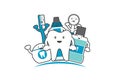 Happy family of healthy teeth and friend, dental care concept Royalty Free Stock Photo