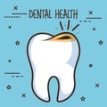 Tooth with cavities dental care icon