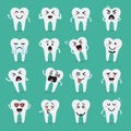 Tooth character emoji set