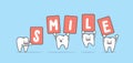 Tooth character jumping up with smile sign illustration vector o