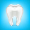 Tooth in clean shinny blue background isolated on white Royalty Free Stock Photo