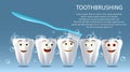 Tooth cleaning concept vector poster banner template