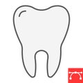 Tooth color line icon, dental and stomatolgy, tooth sign vector graphics, editable stroke filled outline icon, eps 10.