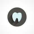 Tooth flat icon with shadow, dentistry sign Royalty Free Stock Photo