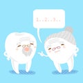 Tooth couple with speech bubble