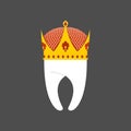 Tooth Crown. White pure Royal. Vector illustration logo for dent