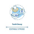 Tooth decay concept icon
