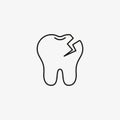 Tooth decay icon. Dental problem symbol. Caries sign