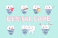 Tooth with dental care concept