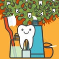 Tooth and dental care things. Royalty Free Stock Photo