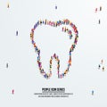 Tooth dental concept. A large group of people form to create a shape tooth. People icon series