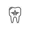 Tooth, dental diagnostics and toothpaste icons. Dentinal linear sign.