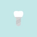 Tooth dental implant prosthesis vector illustration. Schematic illustration of dental prosthetics.