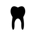 Tooth dental symbol flat black line icon, Vector Illustration Royalty Free Stock Photo