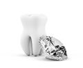 Tooth with diamond