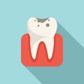 Tooth disease icon flat vector. Throat tonsil