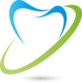 Tooth drawn, dentist and dental care logo