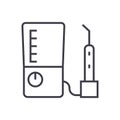 Tooth drilling machine vector line icon, sign, illustration on background, editable strokes