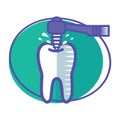 tooth drilling. Vector illustration decorative design