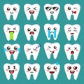 Tooth emoji. Cute emoticons