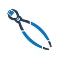 Tooth extraction icon. Dental pliers icon.