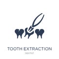 Tooth extraction icon. Trendy flat vector Tooth extraction icon