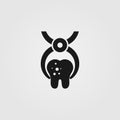 Tooth extraction icon on white background. Exodontia symbol for dental health concept