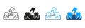 Tooth Extraction Silhouette and Line Icon Set. Human Lose Tooth Pictogram. Teeth Removal, Oral Disease. Dental Treatment