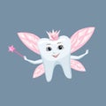 Tooth fairy in a caron and with a magic platter Royalty Free Stock Photo