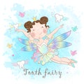 Tooth fairy is a fabulous creature. Nice style. Teeth. Dentistry. Vector Royalty Free Stock Photo