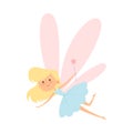 Tooth Fairy Flying with Magic Wand Vector Illustration