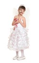 Tooth fairy girl dressed in white with wings Royalty Free Stock Photo