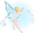 Tooth fairy with magic wand Royalty Free Stock Photo