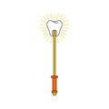 Tooth Fairy magic wand isolated. Vector illustration Royalty Free Stock Photo