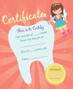 Tooth Fairy receipt certificate template