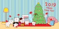 Tooth family celebrate Christmas Royalty Free Stock Photo