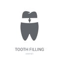 Tooth filling icon. Trendy Tooth filling logo concept on white b