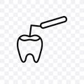 Tooth filling vector linear icon isolated on transparent background, Tooth filling transparency concept can be used for web and mo Royalty Free Stock Photo