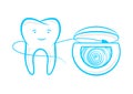 Tooth and floss string vector illustration Royalty Free Stock Photo