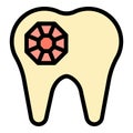 Tooth gemstone icon vector flat Royalty Free Stock Photo