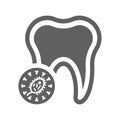 Tooth, germs, design, dental icon. Gray vector sketch