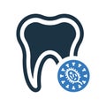 Tooth, germs, design, dental icon. Simple vector sketch