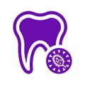Tooth, germs, design, dental icon. Violet vector sketch