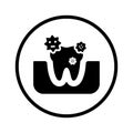 Tooth, germs icon. Black vector graphics